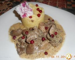 Печень кролика в сливочном соусе