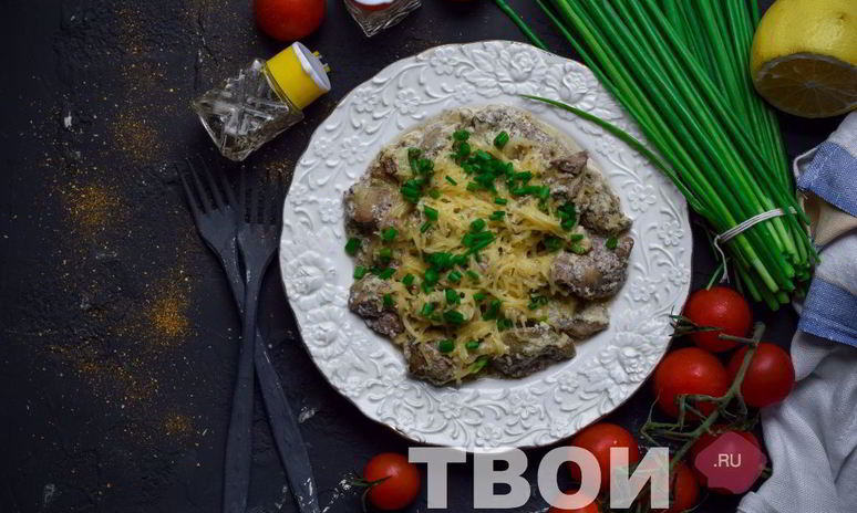 Рецепт печени куриной в сливках