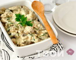 Печень по-строгановски