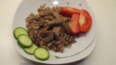 печень с гречкой