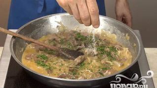 Печень с полентой