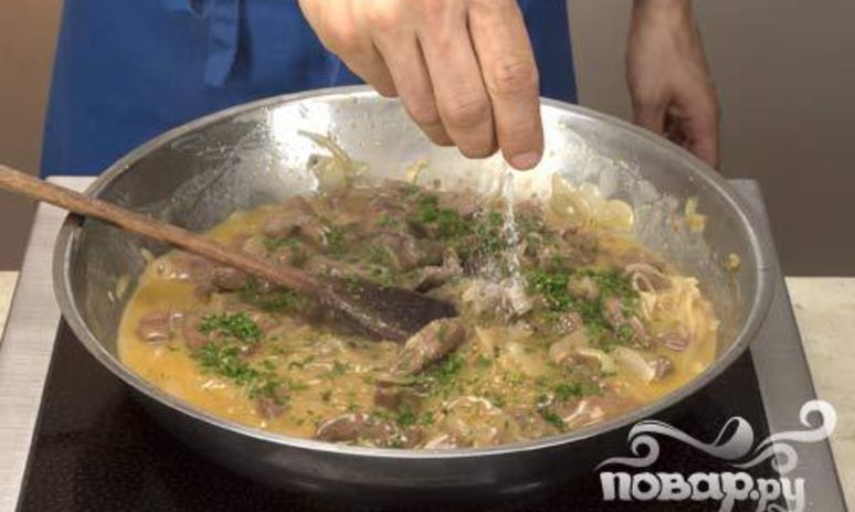 Рецепт печени с полентой