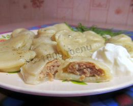 Пельмени из заварного теста