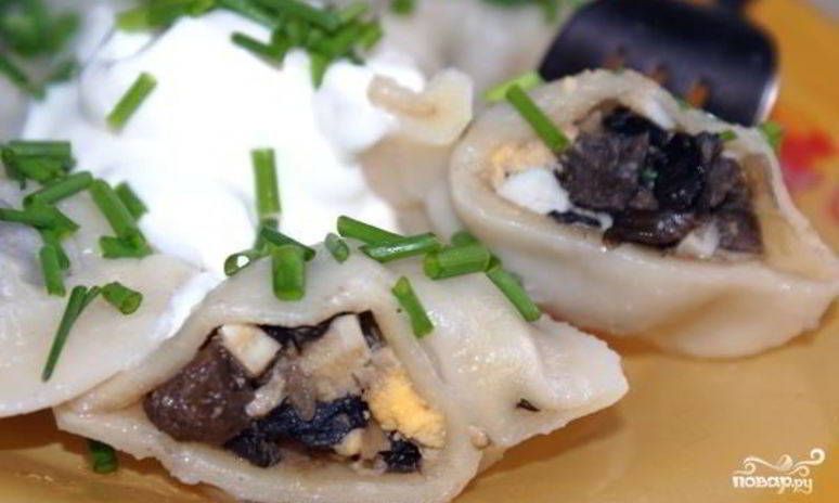 Рецепт пельменей с грибами