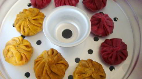 постные цветные хинкали к 8 марта