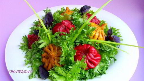 постные цветные хинкали к 8 марта