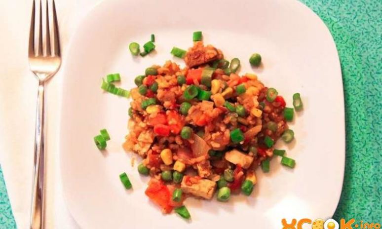 Рецепт овощной паэльи с грибами