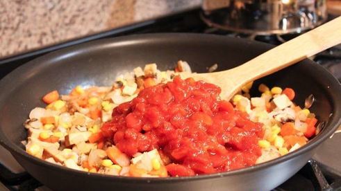 овощная паэлья с грибами