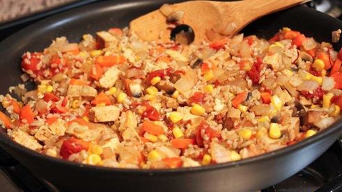 овощная паэлья с грибами