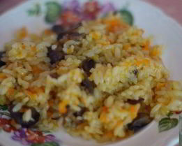 Овощной плов с шампиньонами