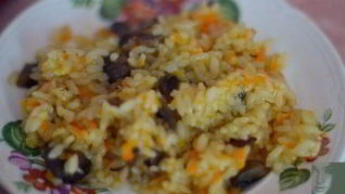 Овощной плов с шампиньонами