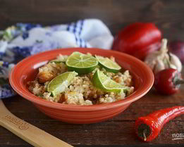 Паэлья с цыпленком и чорризо