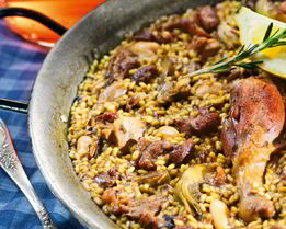 Паэлья с уткой и артишоками