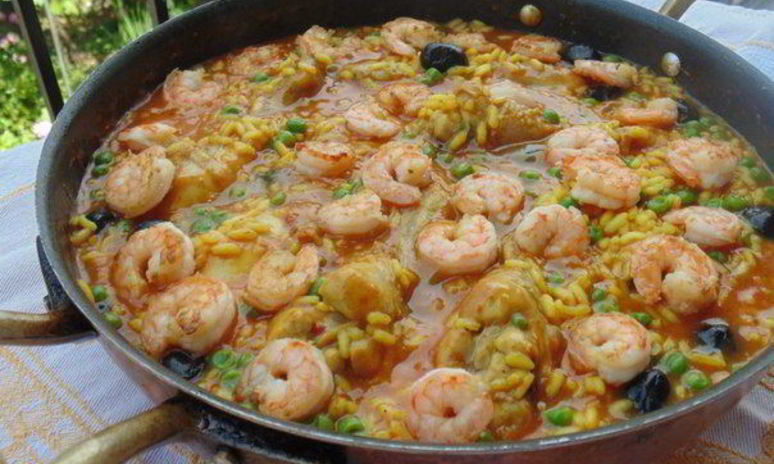 Рецепт паэльи в стиле море и земля