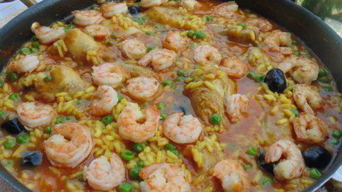 паэлья в стиле море и земля