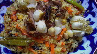 Плов из говядины и баранины с курдюком