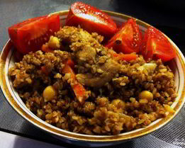 Плов из гречки с курицей
