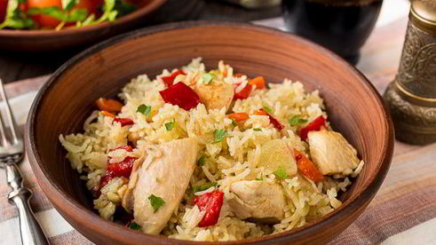 плов из курицы со сладким перцем