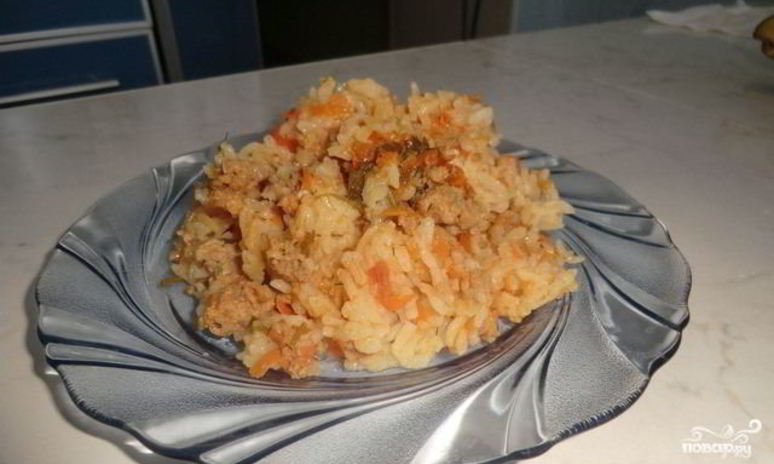 Рецепт плова с фаршем в мультиварке