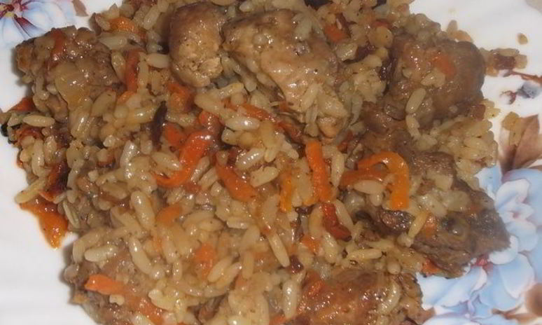 Рецепт плова с гузками индейки