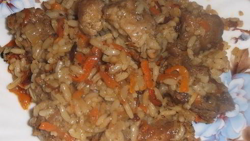 плов с гузками индейки