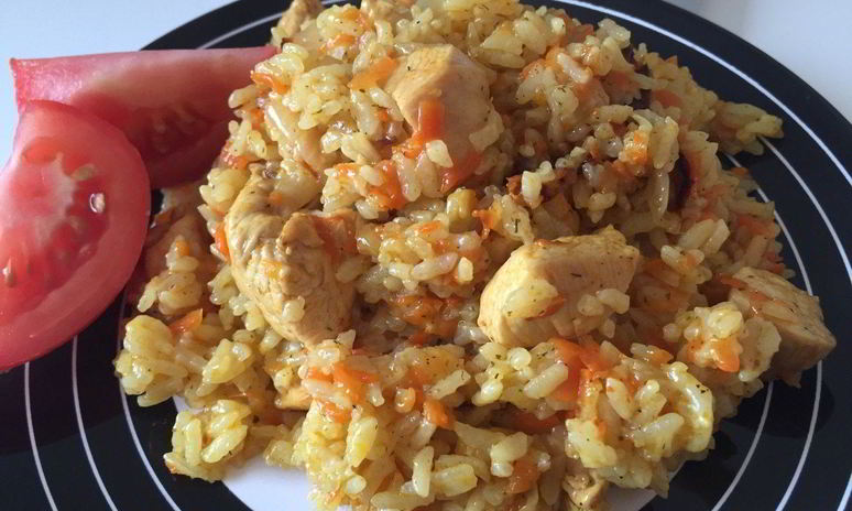 Рецепт плова с курицей на сковороде