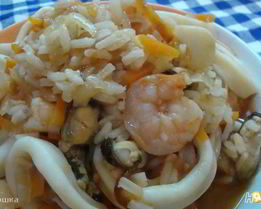 Плов с морепродуктами в мультиварке