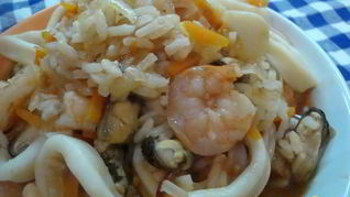 Плов с морепродуктами в мультиварке