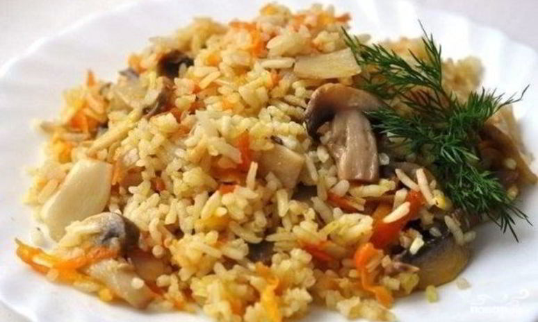 Рецепт плова со свининой и грибами