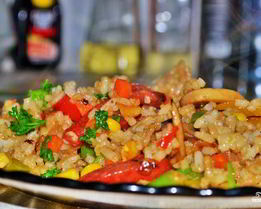 Постный плов с овощами