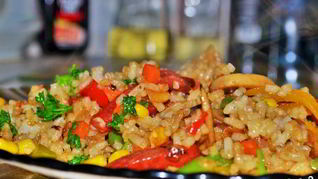 Постный плов с овощами