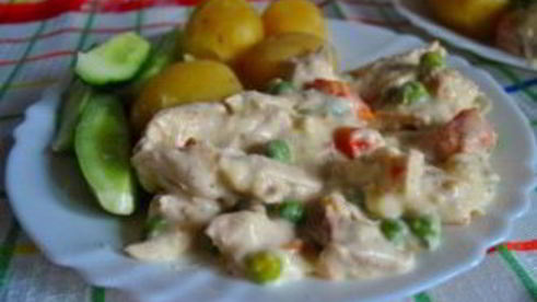 фрикасе из кролика в винном соусе