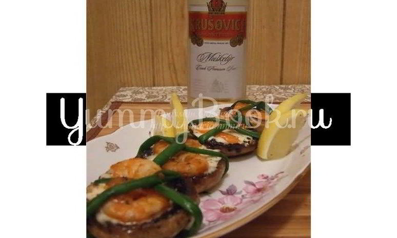 Рецепт креветок в шляпе со сливочным сыром