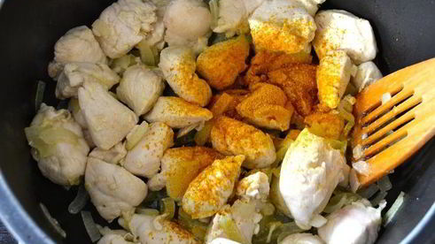 куриное рагу с тыквой и яблоками