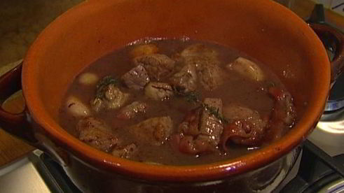 мясное рагу с чечевицей и шалотом