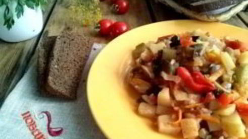 овощное рагу с баклажанами и кабачками
