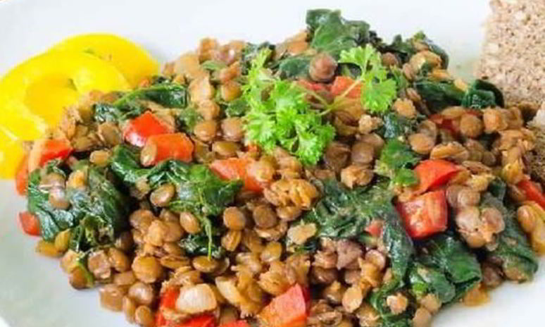 Рецепт рагу из чечевицы и шпината