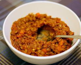 Рагу из чечевицы и томатов