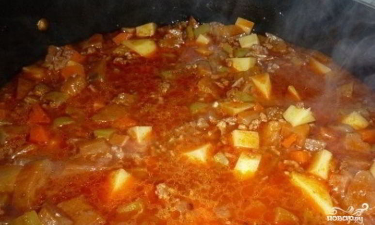 Рецепт рагу из фарша с кабачками