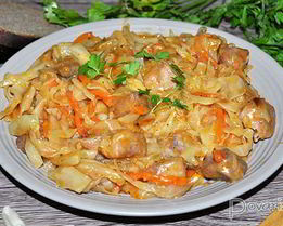 Рагу из свинины с тушеной капустой