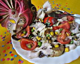 Рагу с морскими гребешками и пастой фарфалле Венецианский карнавал