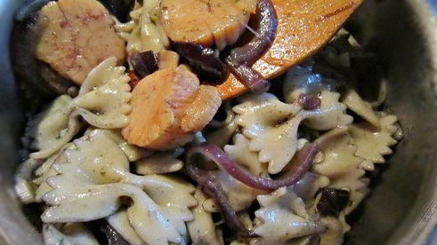 рагу с морскими гребешками и пастой фарфалле венецианский карнавал