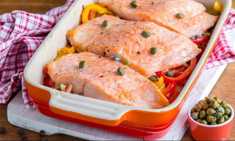 Рецепт запеченного рагу из рыбы с перцем