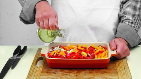 запеченное рагу из рыбы с перцем