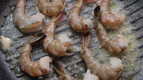 дважды мускатное ризотто с креветками