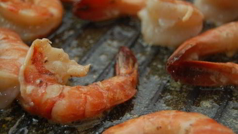 дважды мускатное ризотто с креветками