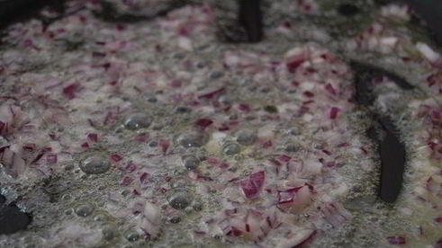 дважды мускатное ризотто с креветками