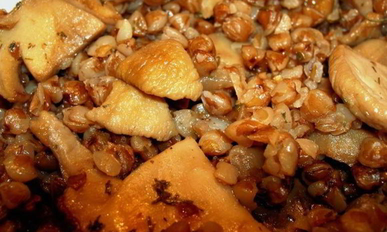 Рецепт гречневого ризотто с белыми грибами