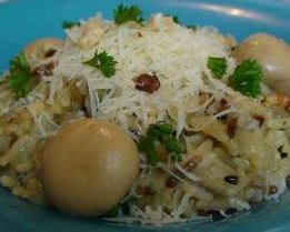 Итальянское ризотто с маринованными грибами и сыром Джюгас