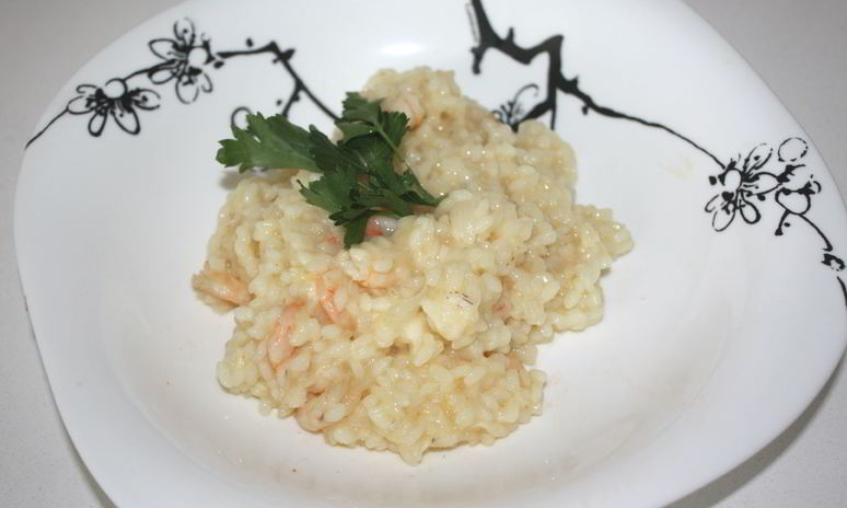 Рецепт нежного ризотто с креветками